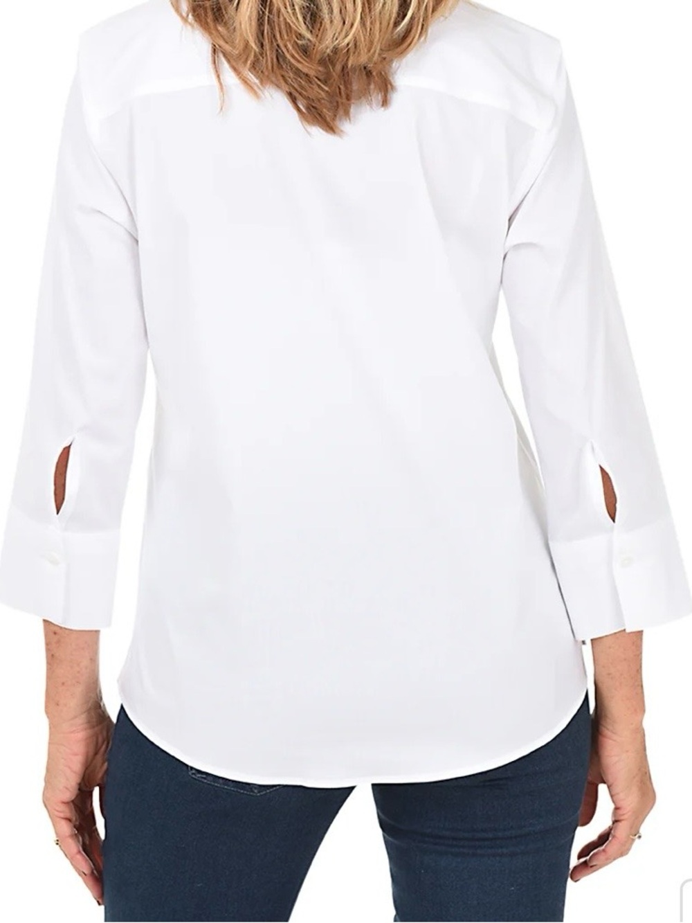 Foxcroft White Non-Iron Shaped Fit Button-Up - Picture 5 of 9